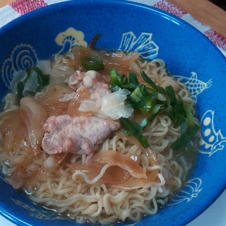 豚肉の生姜焼き☆リメイク♪生姜味美味しい~ラーメン